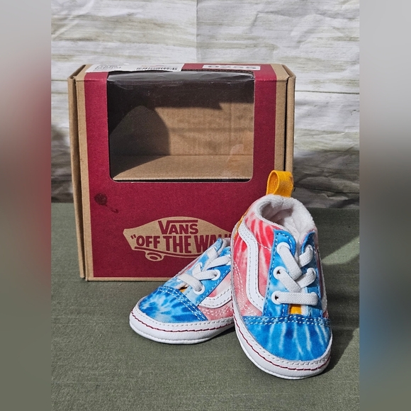 Vans Infant Tie-Dye Soft Soul Sneakers - Red, Blue, Yellow - Picture 2 of 7